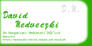 david medveczki business card